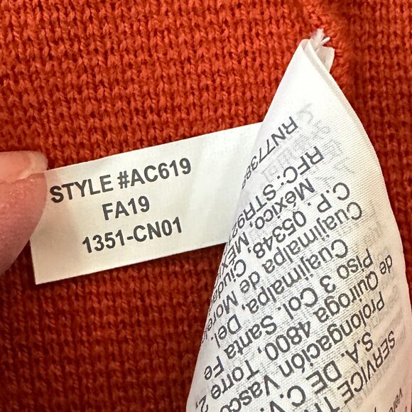 J Crew Factory Orange Vanessa Sweater Jacket Open Cardigan SMALL - Picture 6 of 7